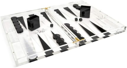 NERO LUXE: MODERN LUCITE BACKGAMMON SET